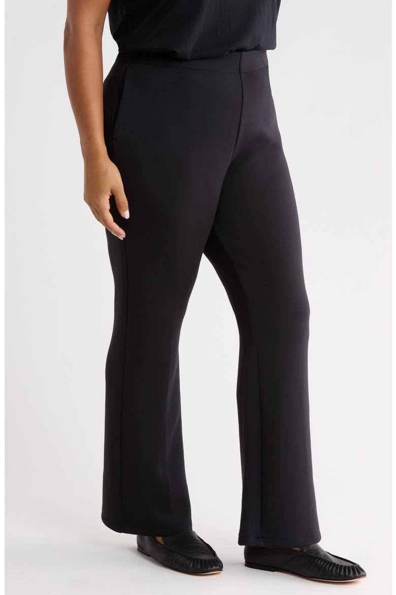 Flare Leg Scuba Pants, Alternate, color, BLACK
