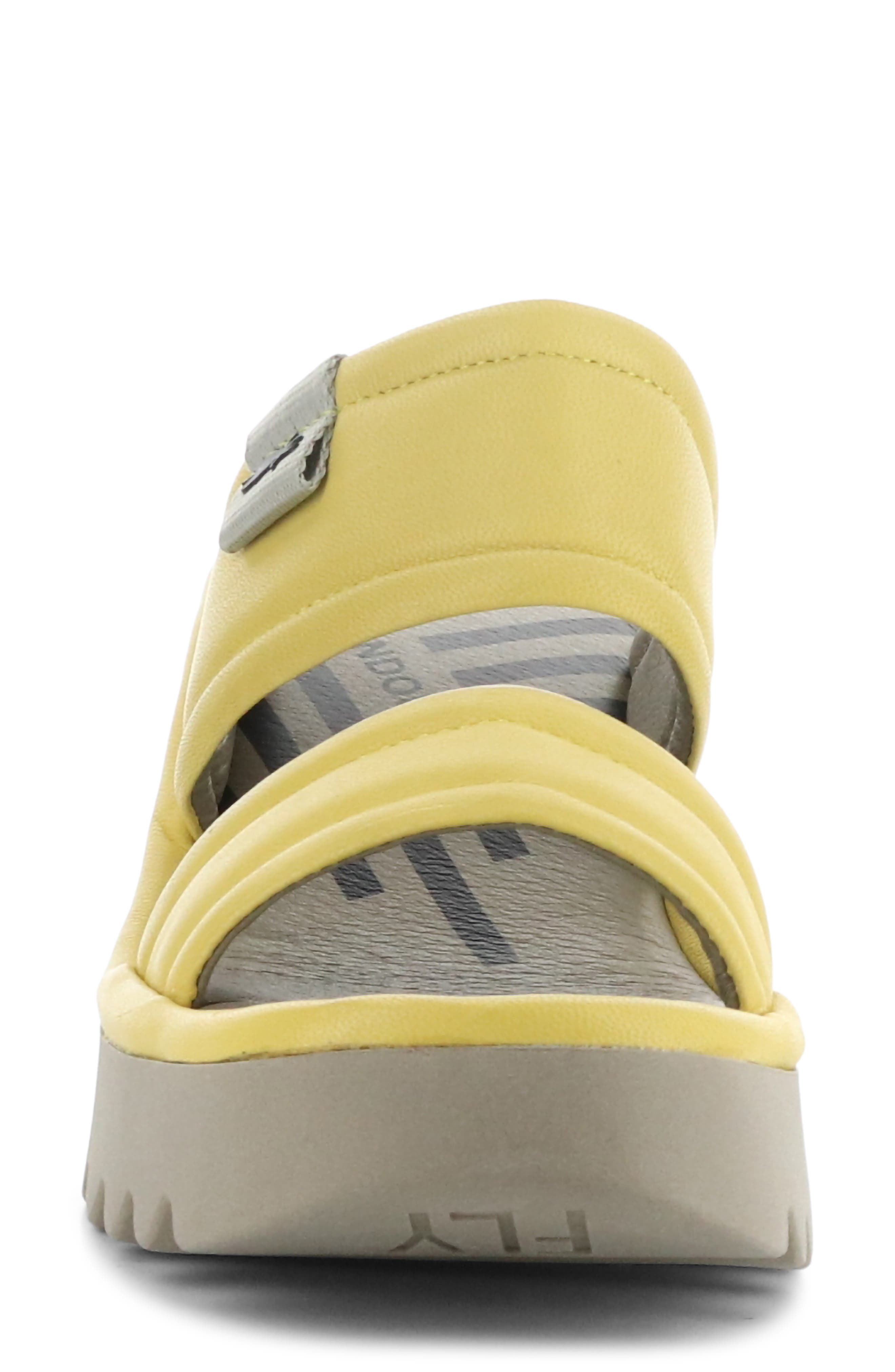 Fly London Mava Block Heel Platform Slide Sandal, Alternate, color, 002 Yellow Ceralin