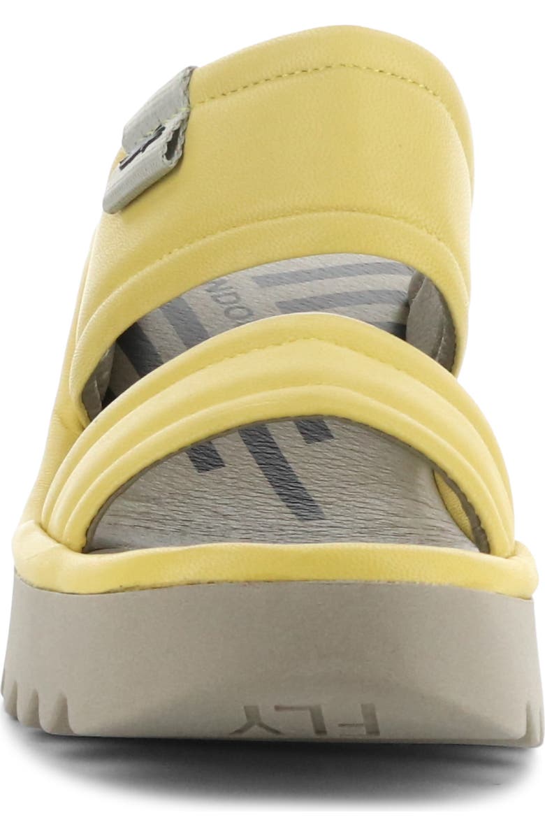 Fly London Mava Block Heel Platform Slide Sandal, Alternate, color, 002 Yellow Ceralin