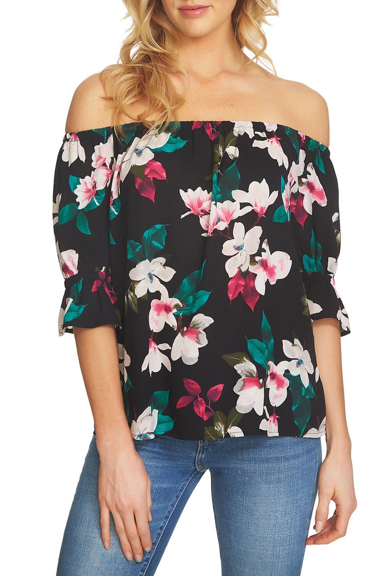 Off the Shoulder Blouse, Main, color, RICH BLACK