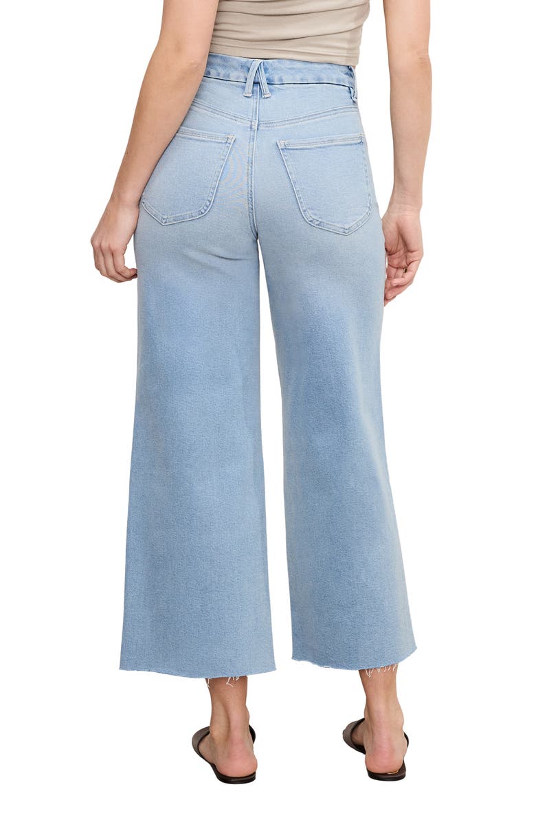 Good American Good Waist Light Compression Crop Palazzo Jeans, Alternate, color, Indigo862