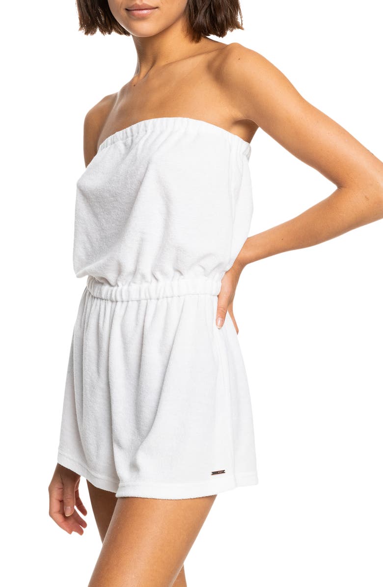 Roxy Special Feeling Strapless Terry Cloth Cover-Up Romper, Alternate, color,