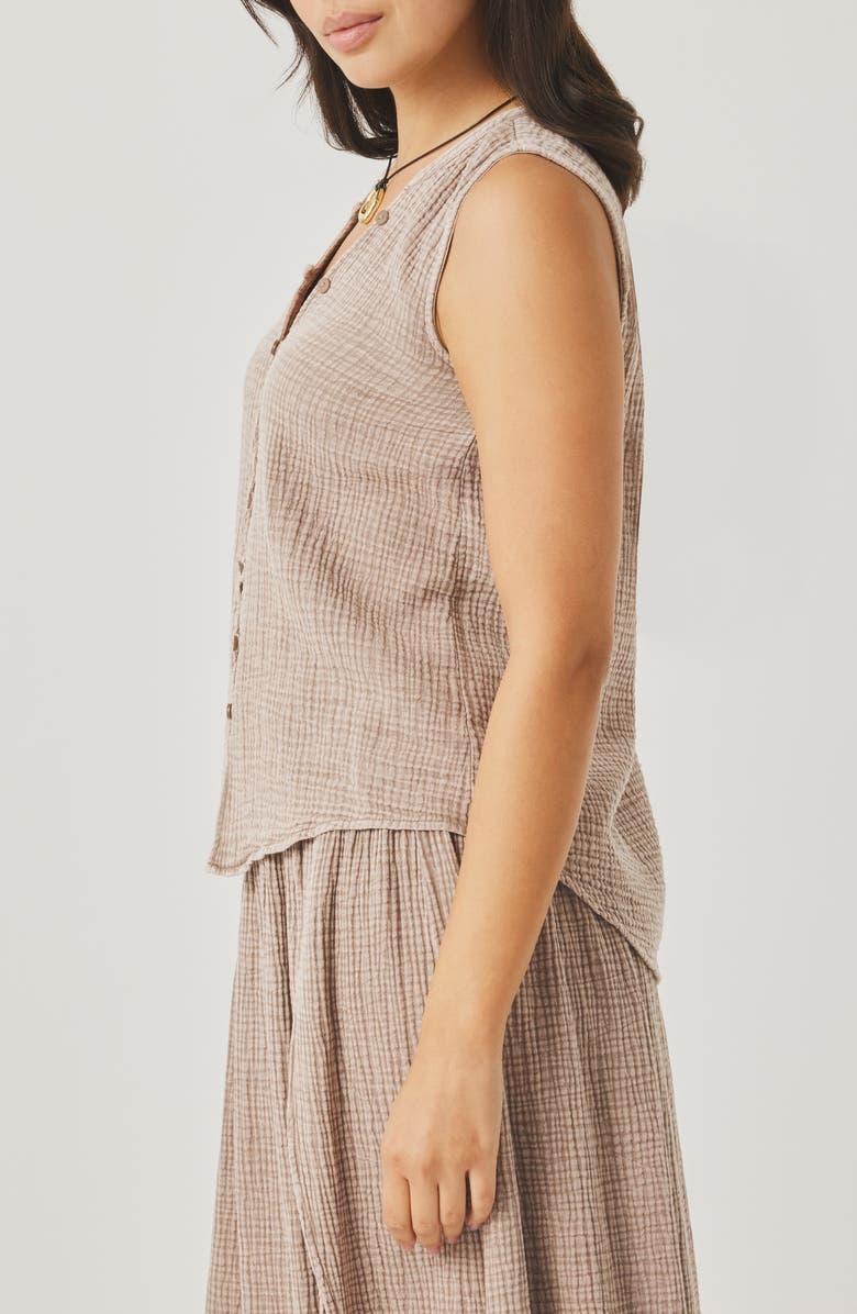 Splendid Ava Cotton Gauze Button-Up Tank, Alternate, color, Light Wicker Beige