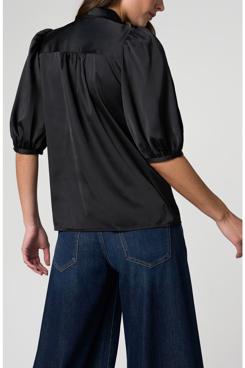 Tie Neck Shirt, Alternate, color, BLACK
