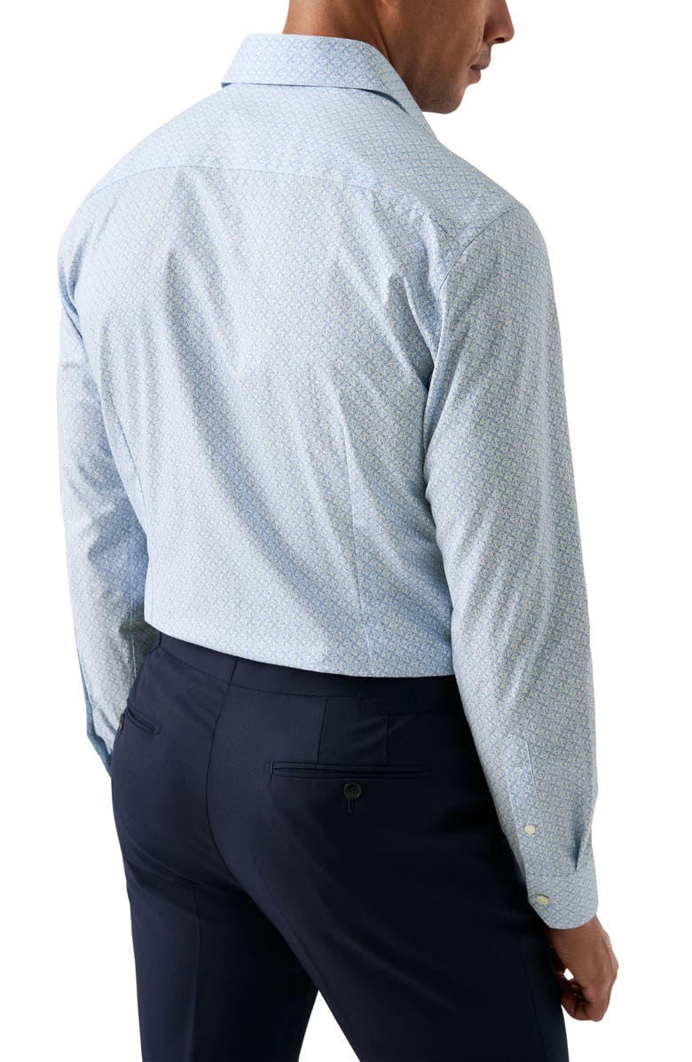 Eton Contemporary Fit Geometric Print Cotton Dress Shirt, Alternate, color, Blue