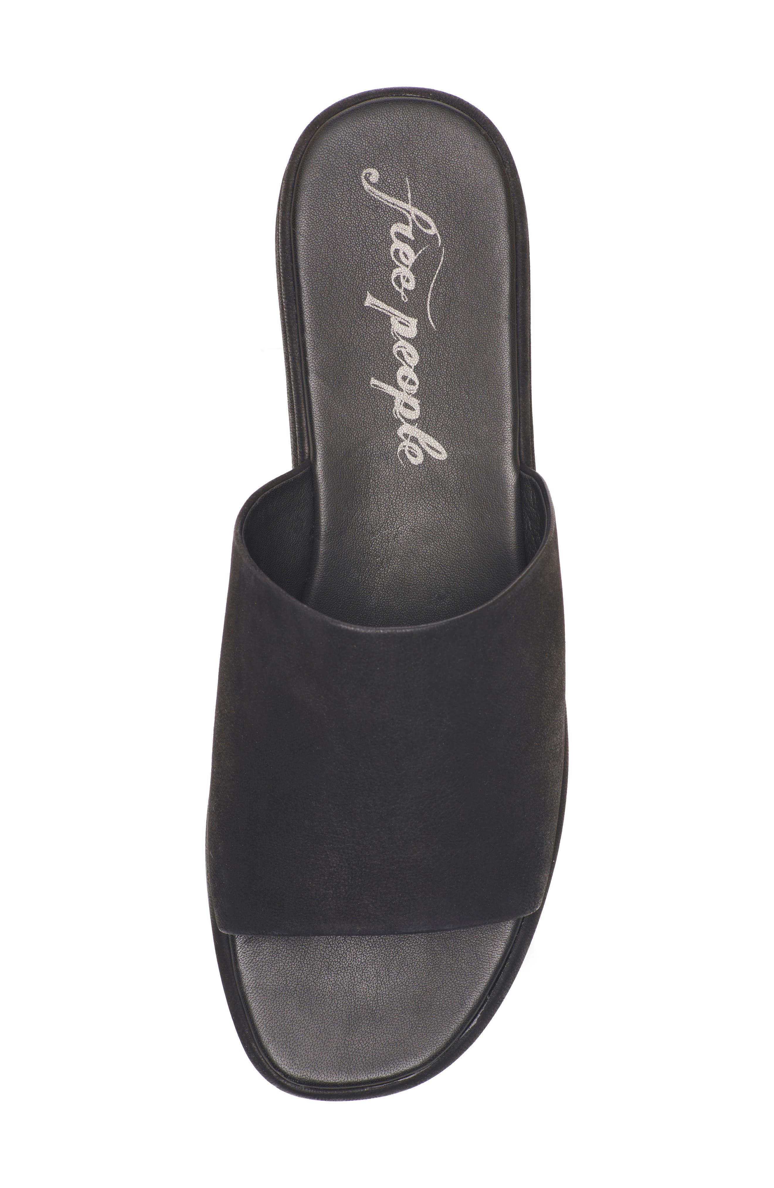 Free People Harbor Platform Sandal, Alternate, color, Black Leather