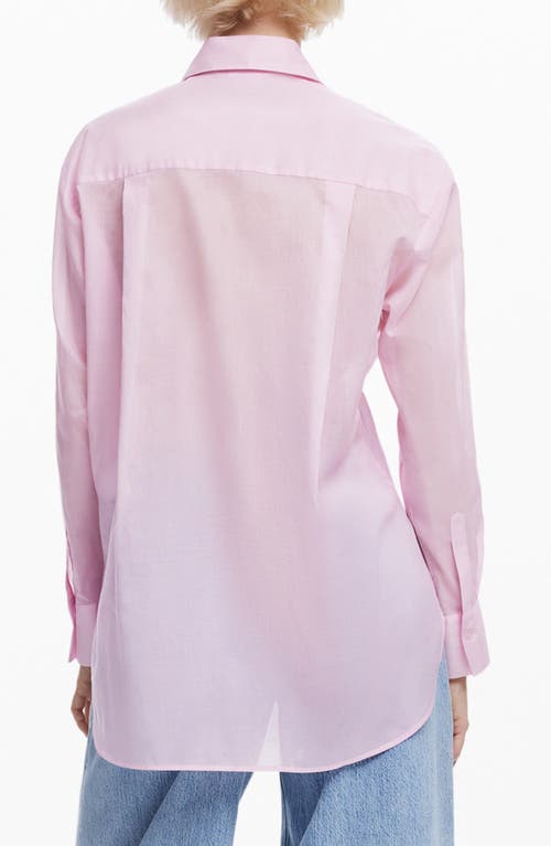 Desigual Relaxed Fit Cotton Button-up Shirt In Pink