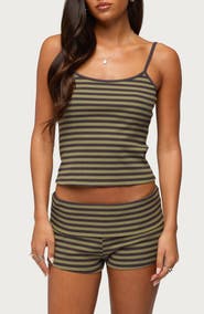EDIKTED Jody Stripe Rib Tank Top