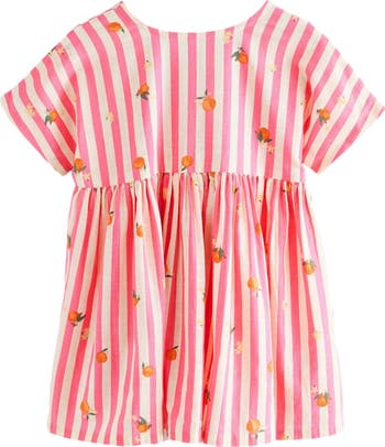 Kids' Stripe Orange Cotton Dress
