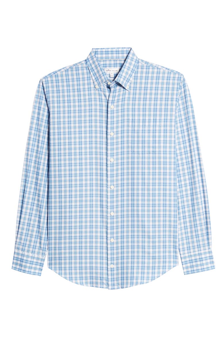 Langley Grand Classic Fit Plaid Button-Down Shirt, Alternate, color, LAKE BLUE