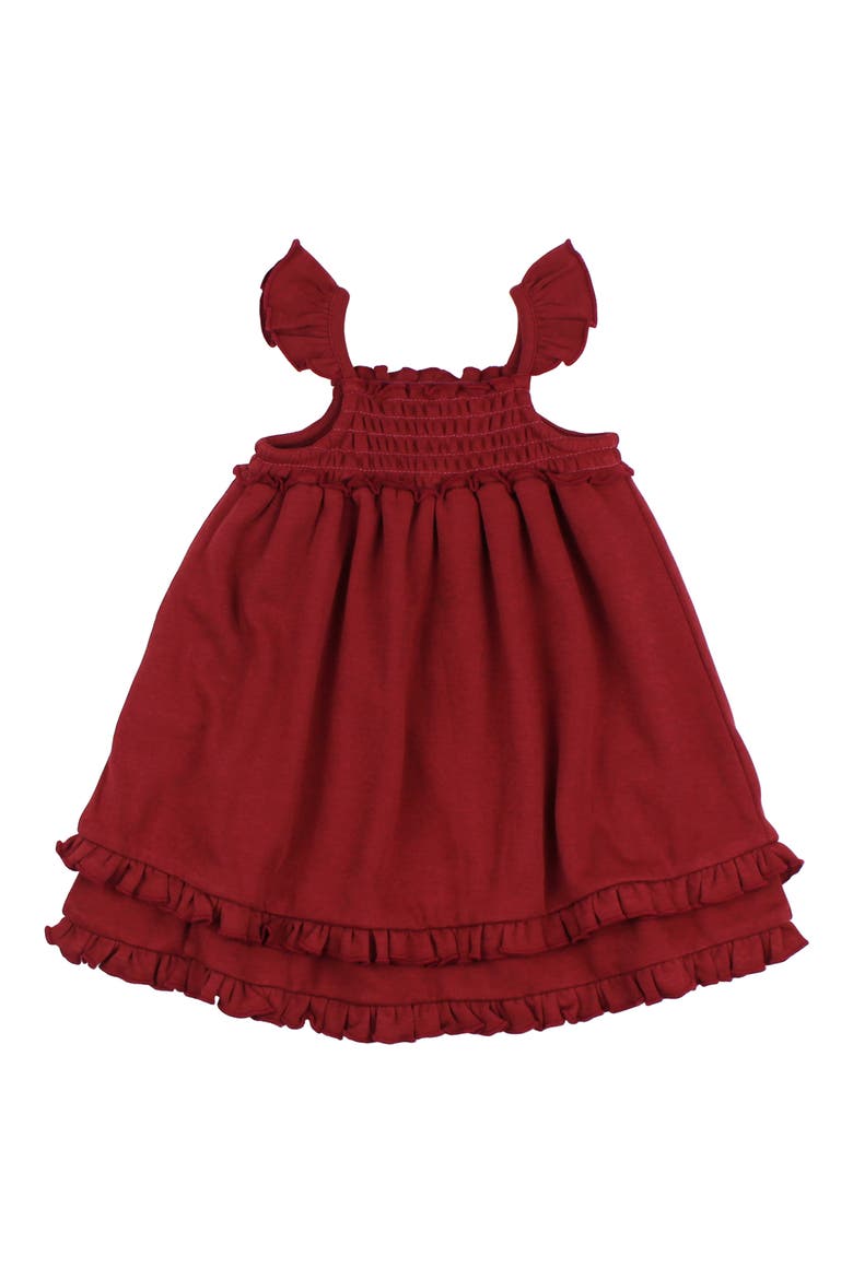 Smocked Organic Cotton Dress, Main, color, CRIMSON