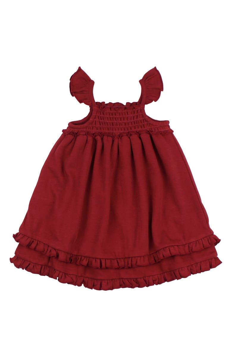 L'ovedbaby Smocked Organic Cotton Dress, Main, color, Crimson