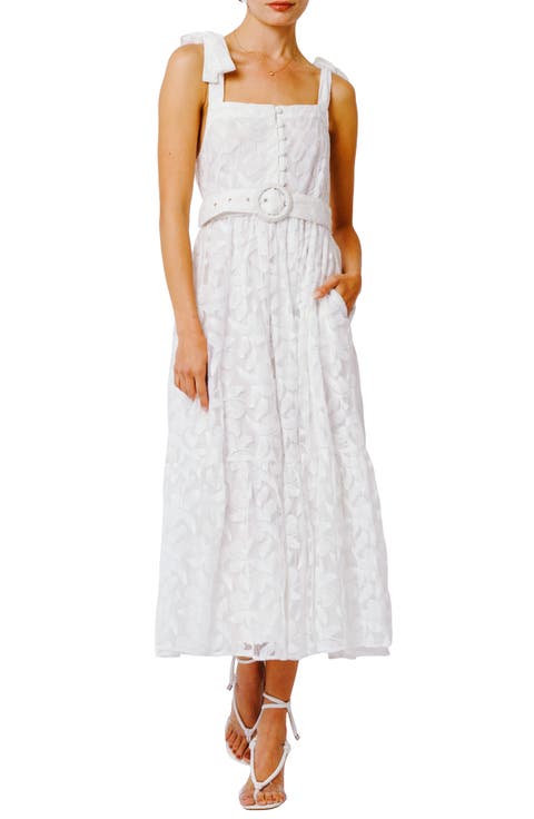 Rachel Embroidered Belted Dress