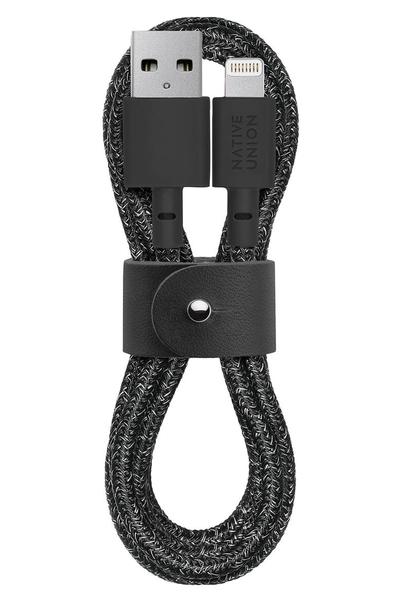 BELT Lightning to USB Charging Cable, Main, color, COSMOS BLACK