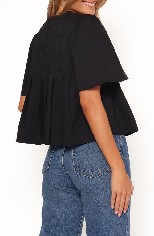 Petal And Pup Petal & Pup Geneva Pleated Cotton Top In Black
