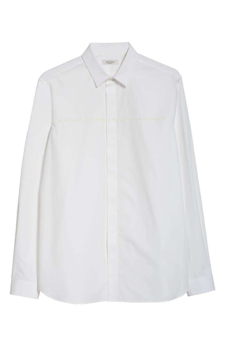 Valentino Slim Fit Embroidered Button-Up Shirt, Alternate, color, 