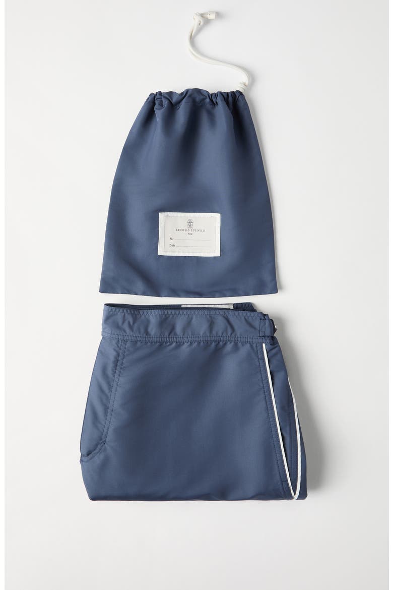 Nylon swim shorts, Alternate, color, Denim