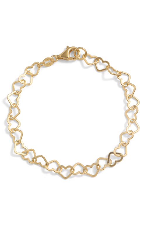 Awe Inspired Eternity Heart Chain Bracelet in 14K Gold Vermeil 