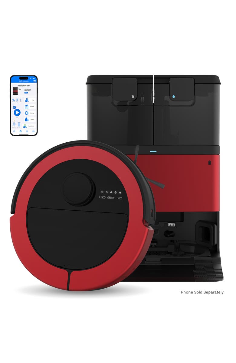 BOBSWEEP Maxim All-in-One Robot Vacuum & Auto-Lift DualSpin Mop, Main, color, Imperial Red
