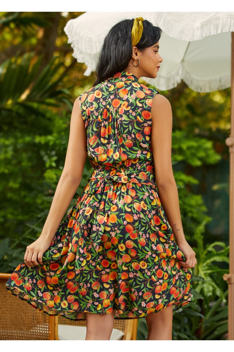 Pretty Tied Up Bow Neck Dress, Alternate, color, Just Peachy