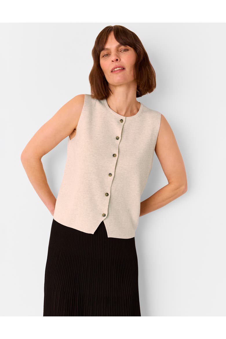 Lucy Button Front Knit Tank, Main, color, Oatmeal