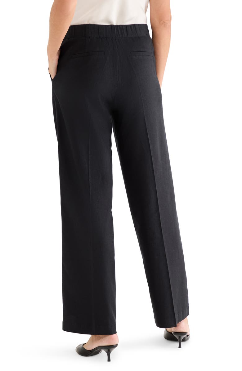 NIC+ZOE Lenox Linen Blend Pants, Alternate, color, Black Onyx