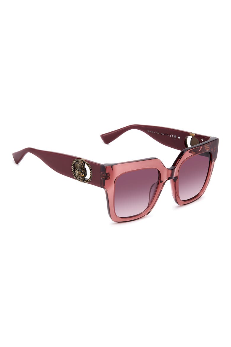 50mm Gradient Square Sunglasses, Alternate, color, CRYSTAL BURGUNDY/ PINK