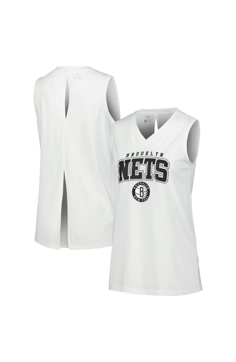 LEVELWEAR Women's Levelwear White Brooklyn Nets Paisley Peekaboo Tank Top, Main, color, White