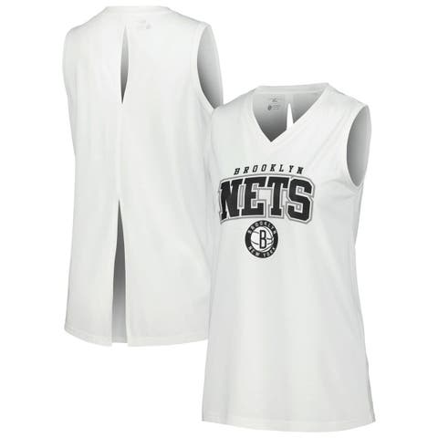 Women's Levelwear White Brooklyn Nets Paisley Peekaboo Tank Top