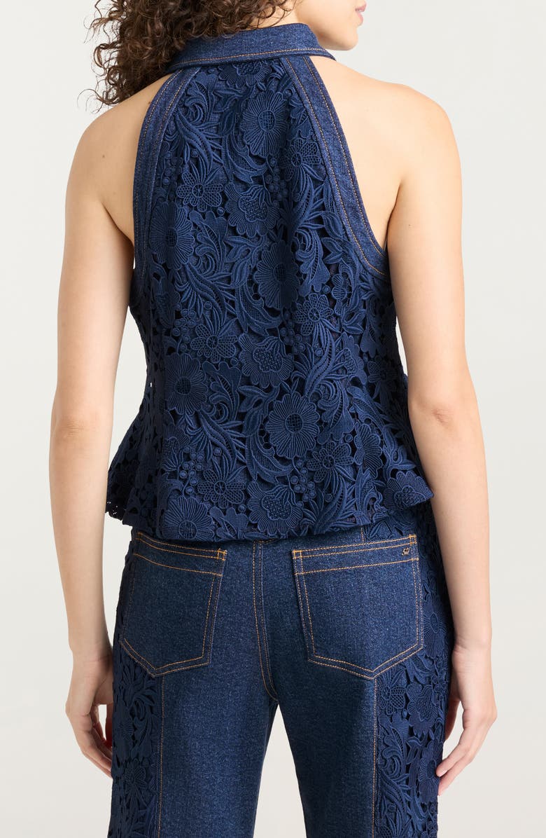 Cinq à Sept Ronin Lace & Denim Top, Alternate, color, Navy/Oceane