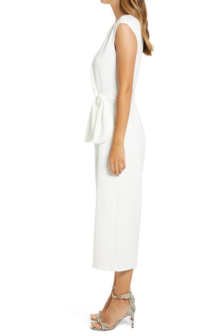 Side Tie Crepe Crop Jumpsuit, Alternate, color, IVORY