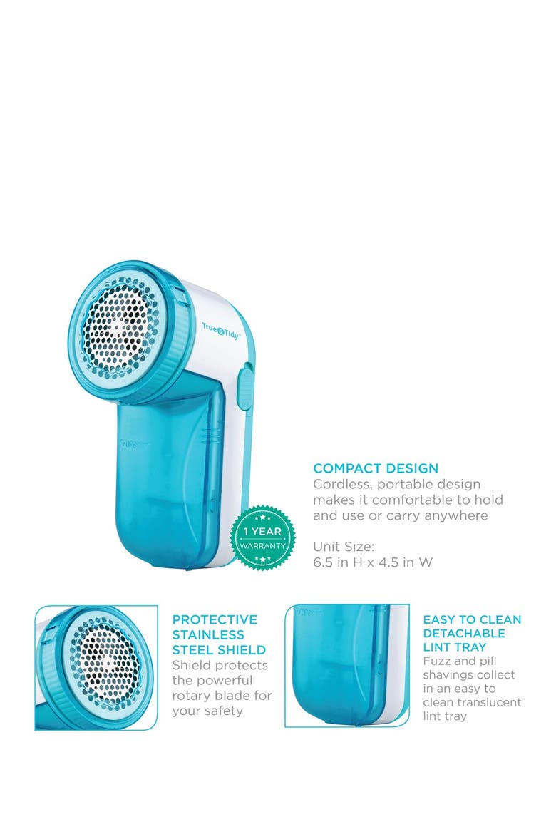 Teal True & Tidy Portable Lint Remover, Alternate, color, AQUA