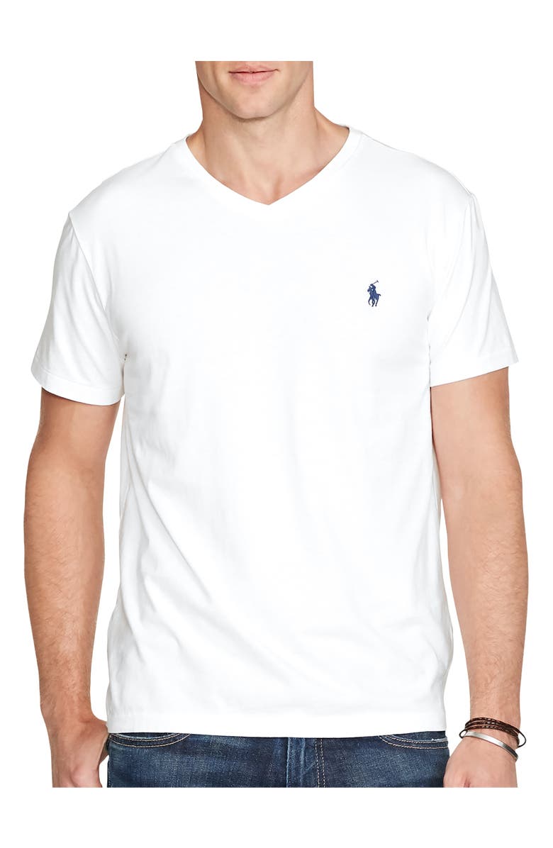 Polo Ralph Lauren Big & Tall Classic Fit V-Neck T-Shirt, Main, color, White