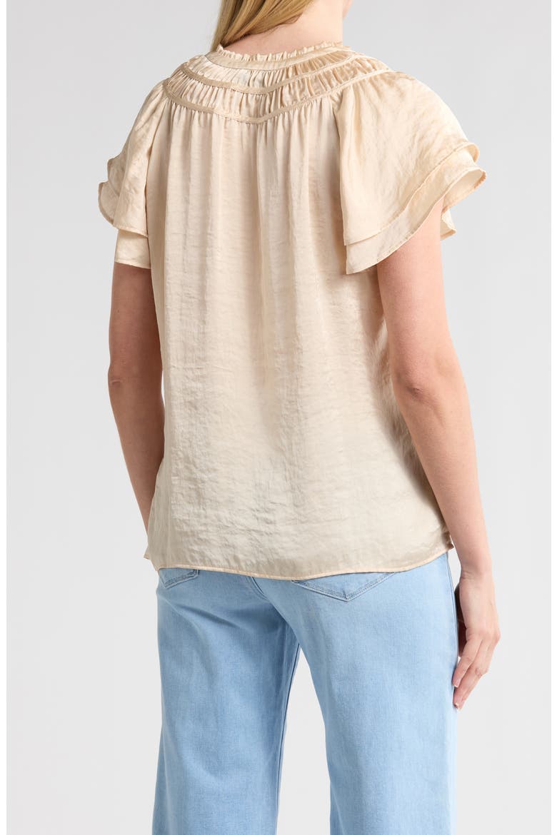 Moriah Split Neck Top, Alternate, color, ECRU
