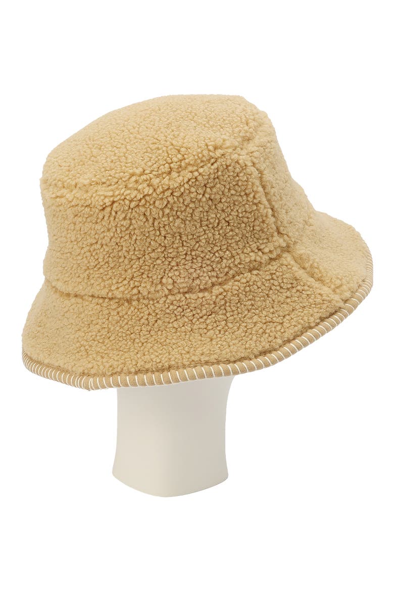 Uggfluff Bucket Hat with Whipstitch Detail, Alternate, color, SAND