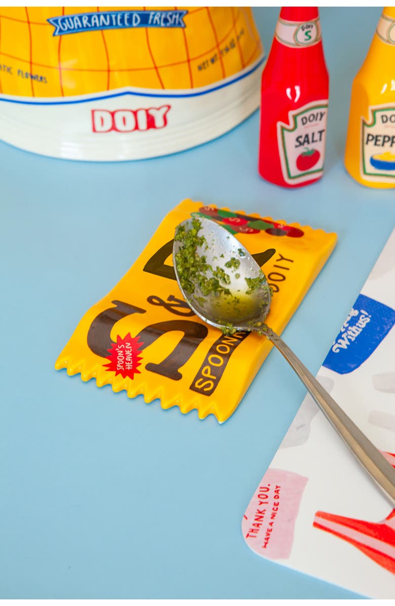 doiy Corner Shop Collection S & R Ceramic Spoon Rest, Alternate, color, Multi Yellow