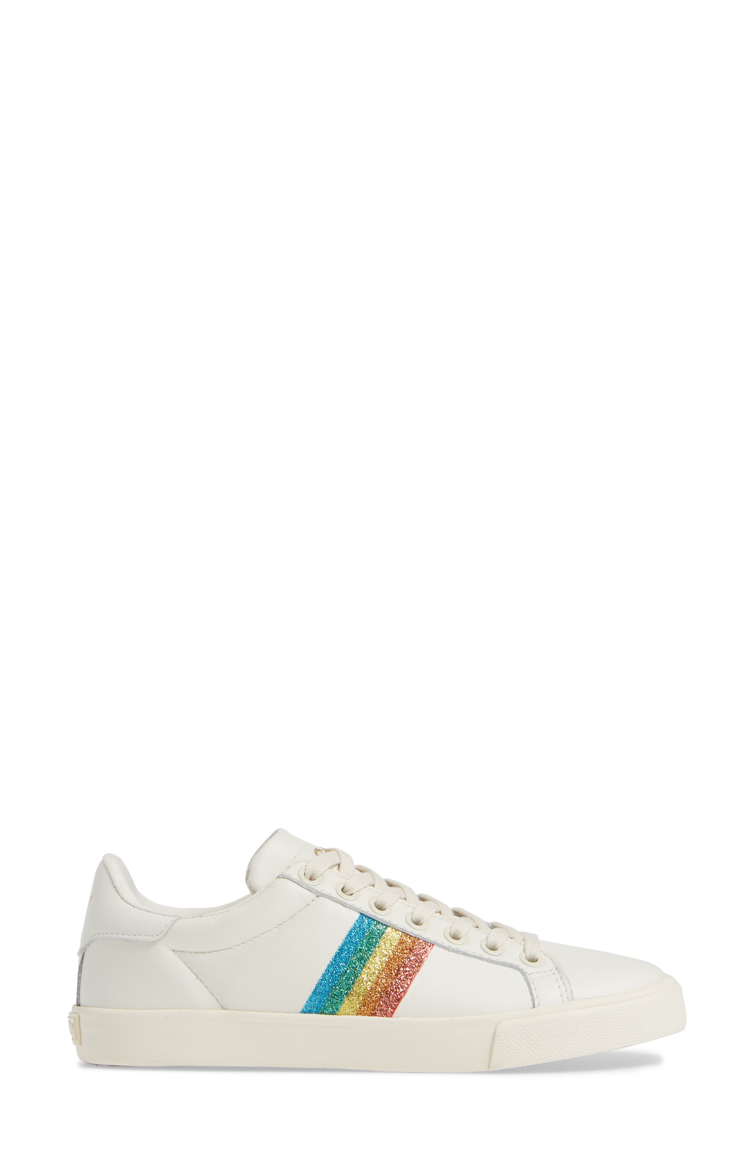 Orchid Rainbow Glitter Sneaker, Alternate, color, OFF WHITE/ MULTI LEATHER