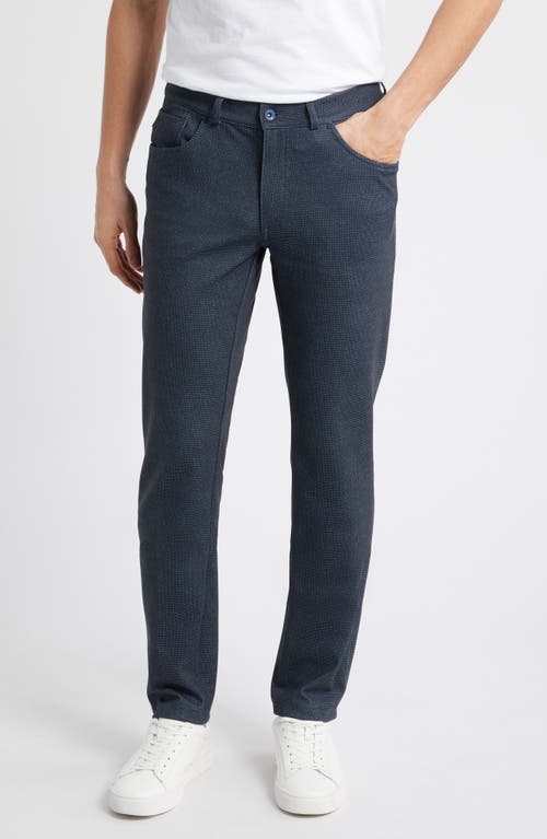 Brax Chuck Hi-Flex Modern Fit Houndstooth Five-Pocket Pants in Navy 