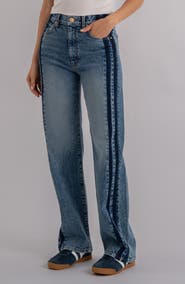 KUT from the Kloth Sienna Side Stripe High Waist Straight Leg Jeans