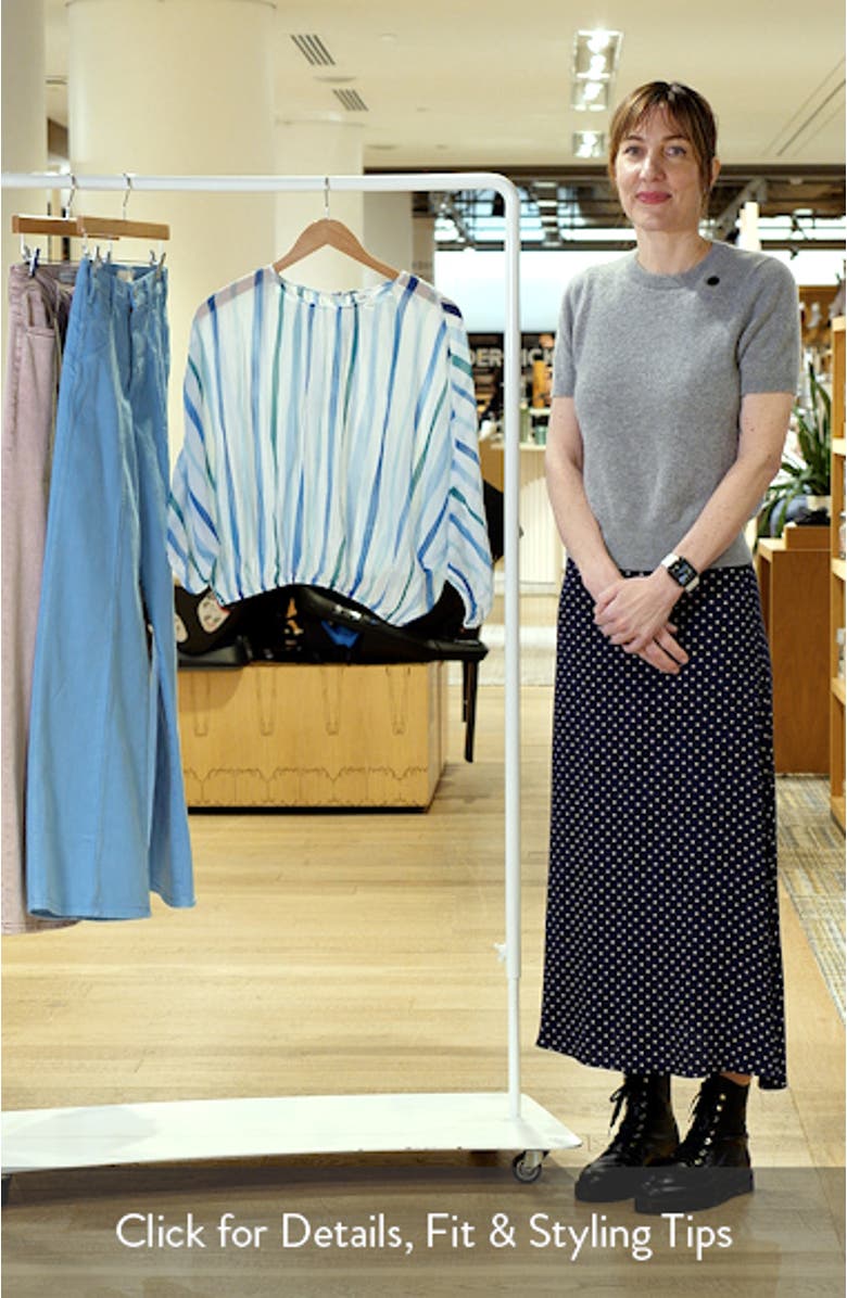 Stripe Pleated Dolman Sleeve Top, sales video thumbnail