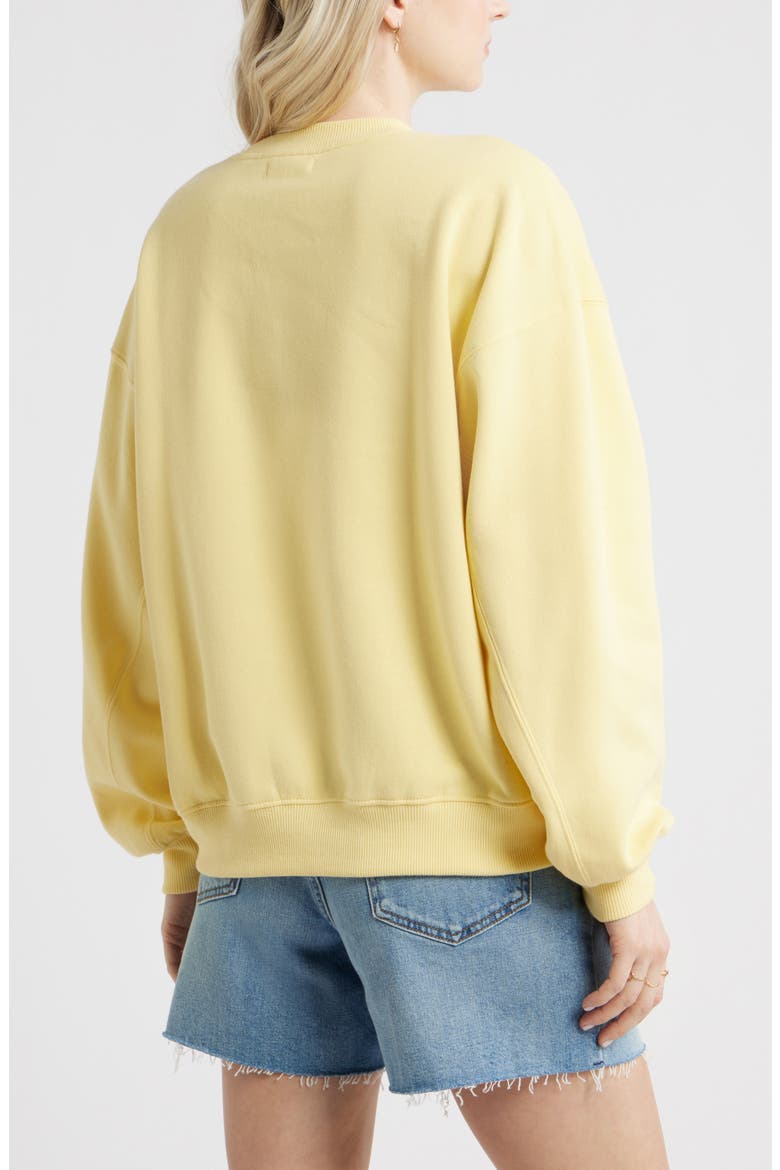 Relaxed Cotton Blend Sweatshirt, Alternate, color, YELLOW BEGONIA