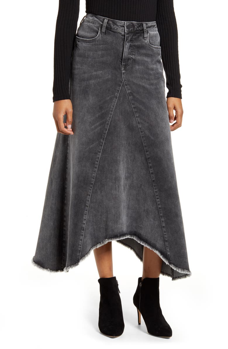 Wash Lab Denim Long Denim Skirt, Main, color, Grey