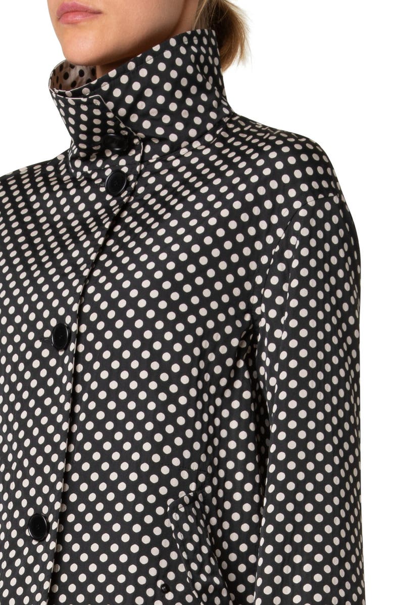 Akris punto Polka Dot Reversible Jacket, Alternate, color, Black Cream