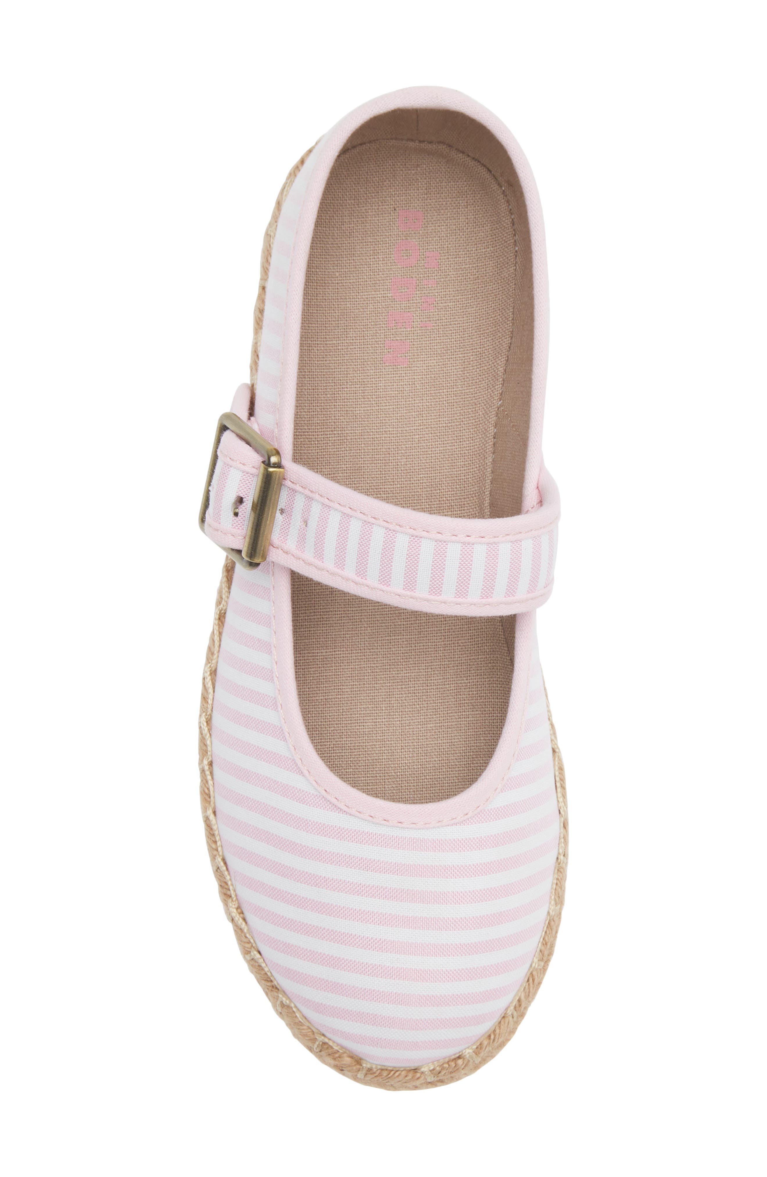 Boden Kids' Espadrille Mary Jane Flat, Alternate, color, Pink Stripe
