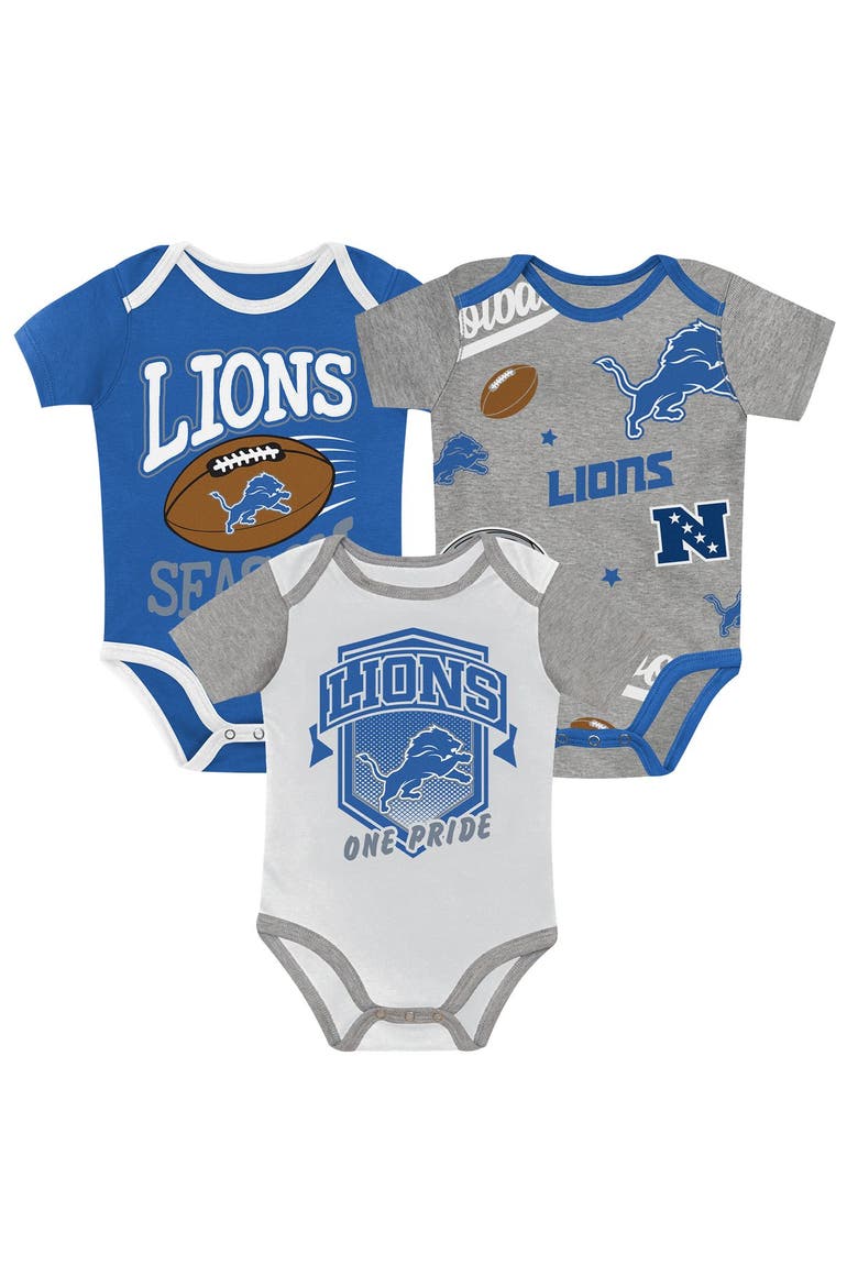 Newborn Outerstuff  Detroit Lions First Round Pick Three-Piece Creeper Set, Main, color, Blue