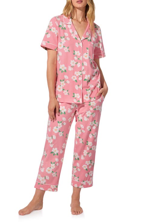 Print Jersey Crop Pajamas (Regular & Plus)