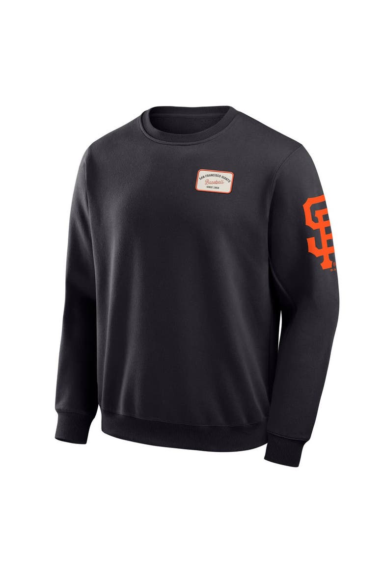 Men's Darius Rucker Collection by Fanatics Black San Francisco Giants Washed Crew Neck Pullover Sweatshirt, Alternate, color, Black