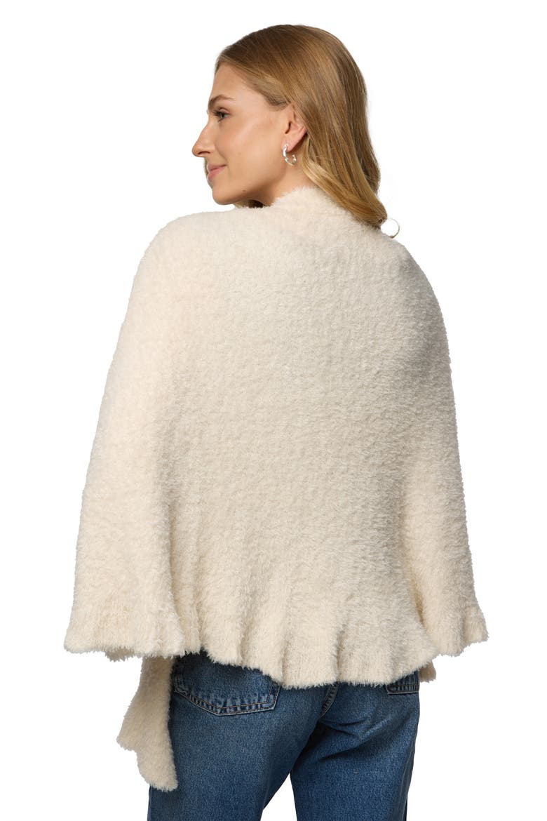 Plush Capelet Pomcho, Alternate, color, IVORY