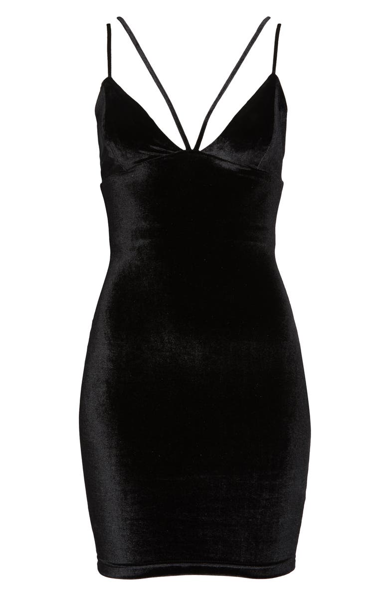 Cosmopolitan Dress the Population Vickie Strappy Velvet Dress, Alternate, color, 