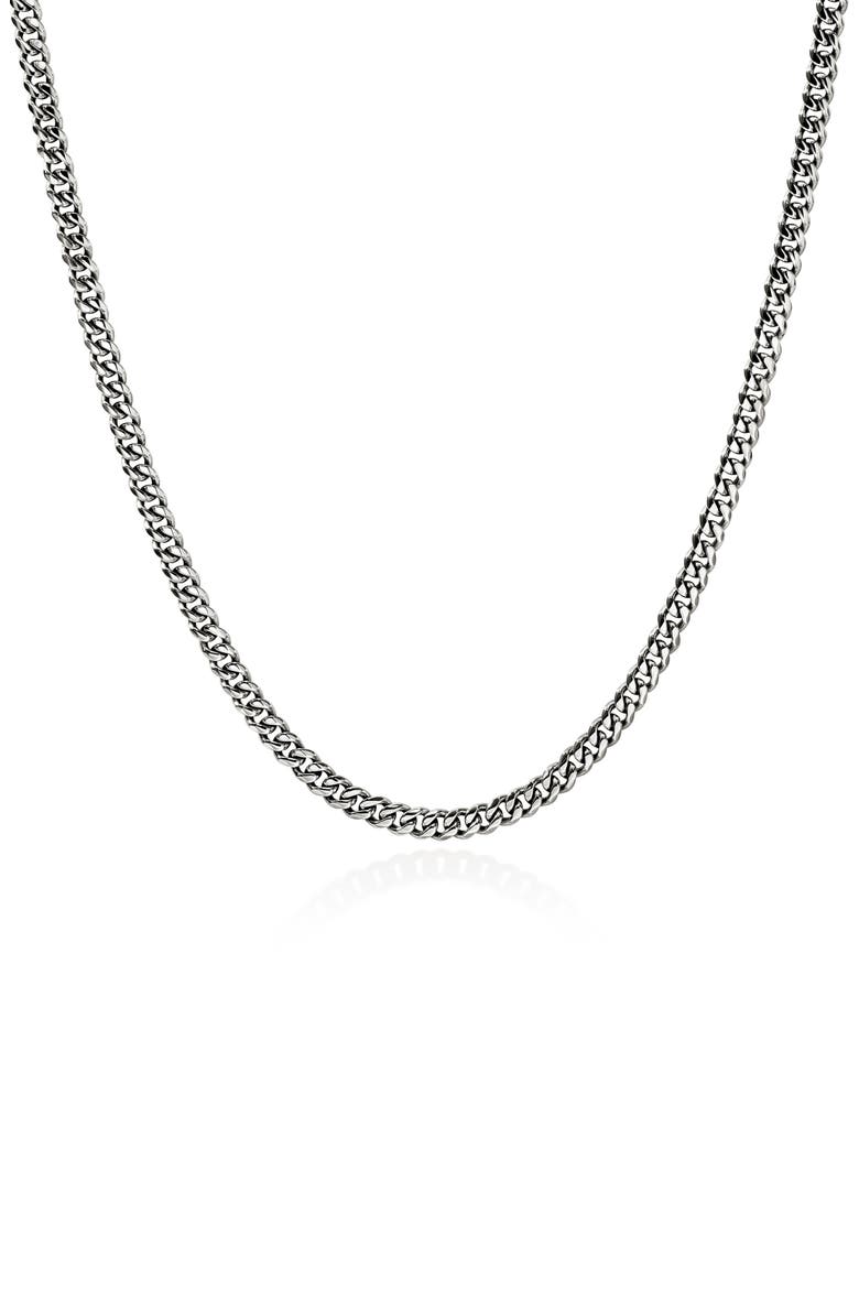 Curb Chain Necklace, Main, color, STERLING SILVER